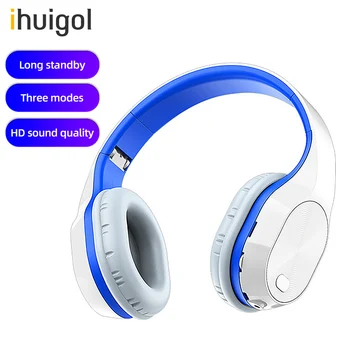 

ihuigol Bluetooth Wireless Headsets For iPad Phone PC 9D Stereo Handfree Foldable Headphones MP3 Player With Mic Support TF Card