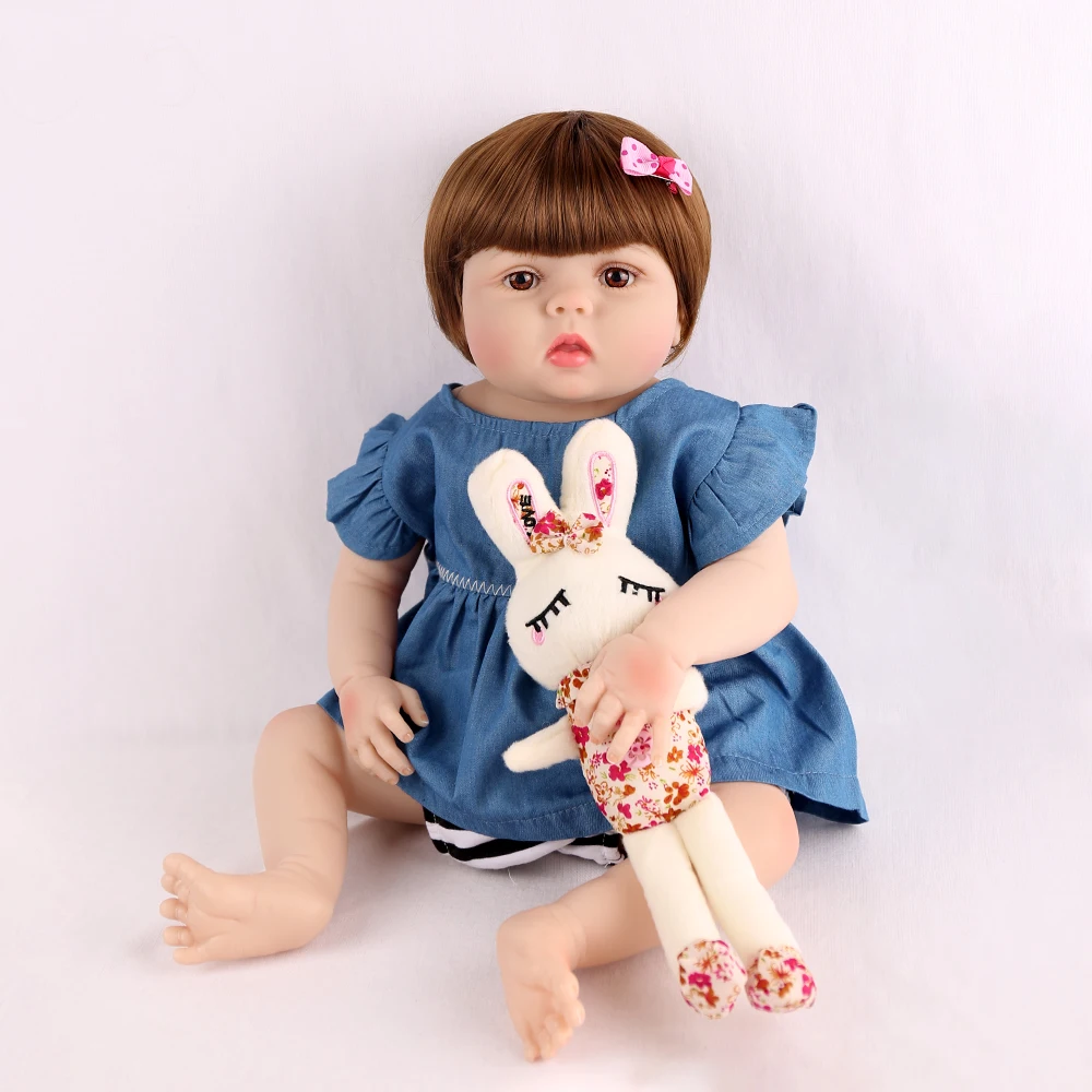 Bebe Кукла reborn silicona completo для новорожденных девочек куклы игрушки 22 дюймов 55 см