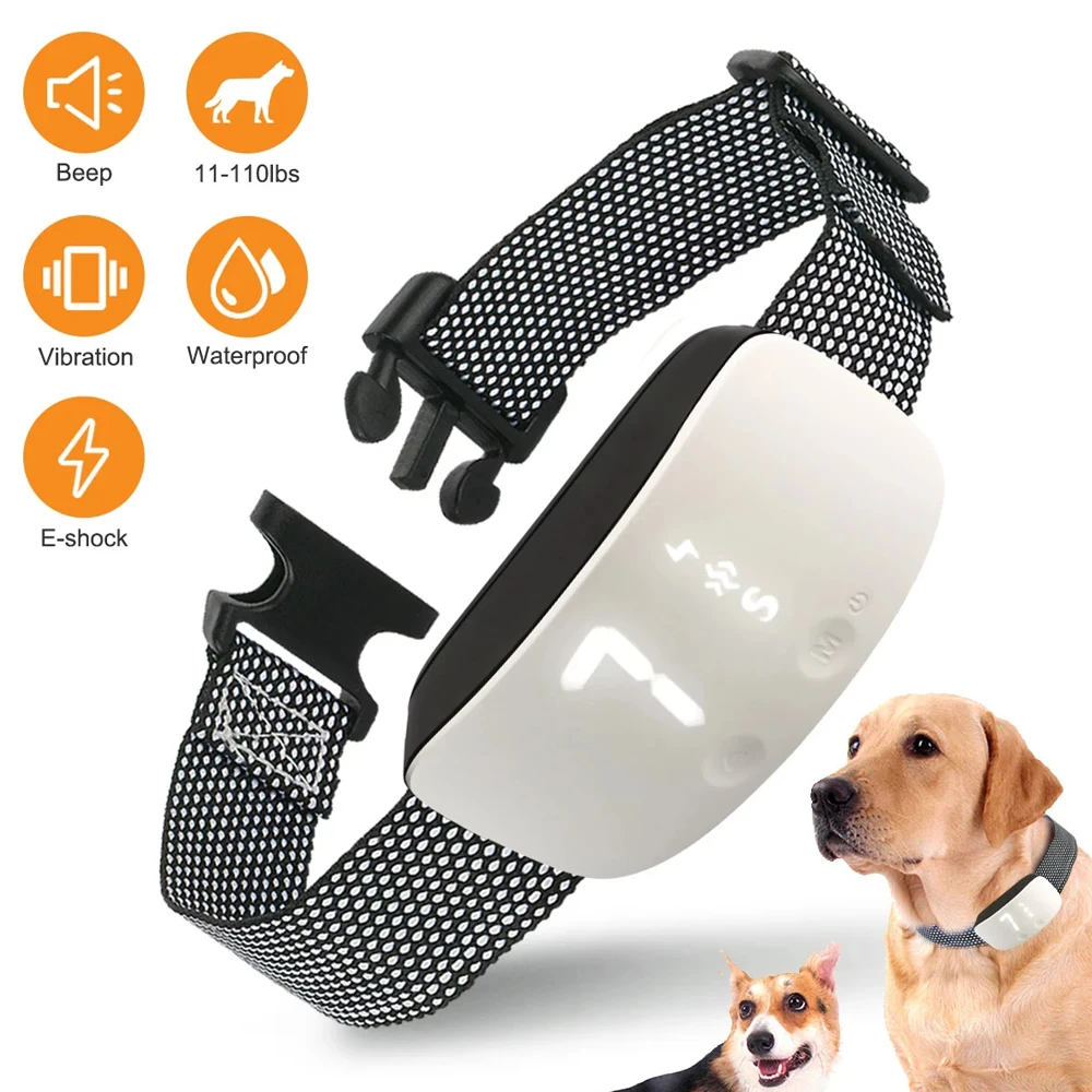 Collar de entrenamiento para perros, dispositivo antiladridos recargable con pitido, vibración, modo de choque, táctil inteligente, entrenador mascotas todos los tamaños|Collares de adiestramiento| - AliExpress