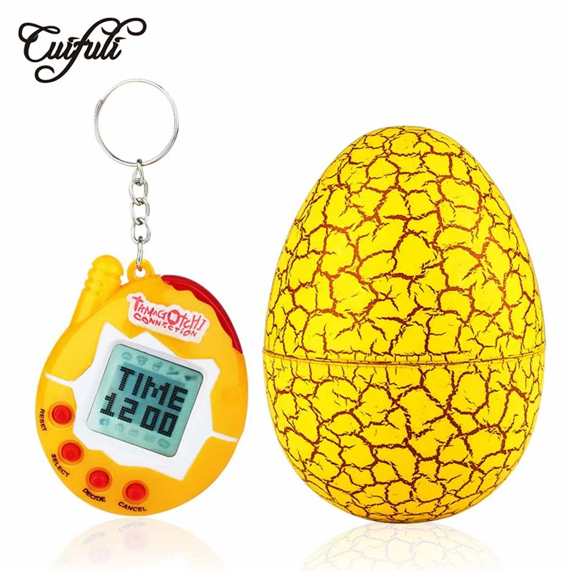 

Cuifuli Virtual Cyber Electronic Pet 90s Digital Pet Game Toy with Egg Packing Interactive Toys for Kids Yellow