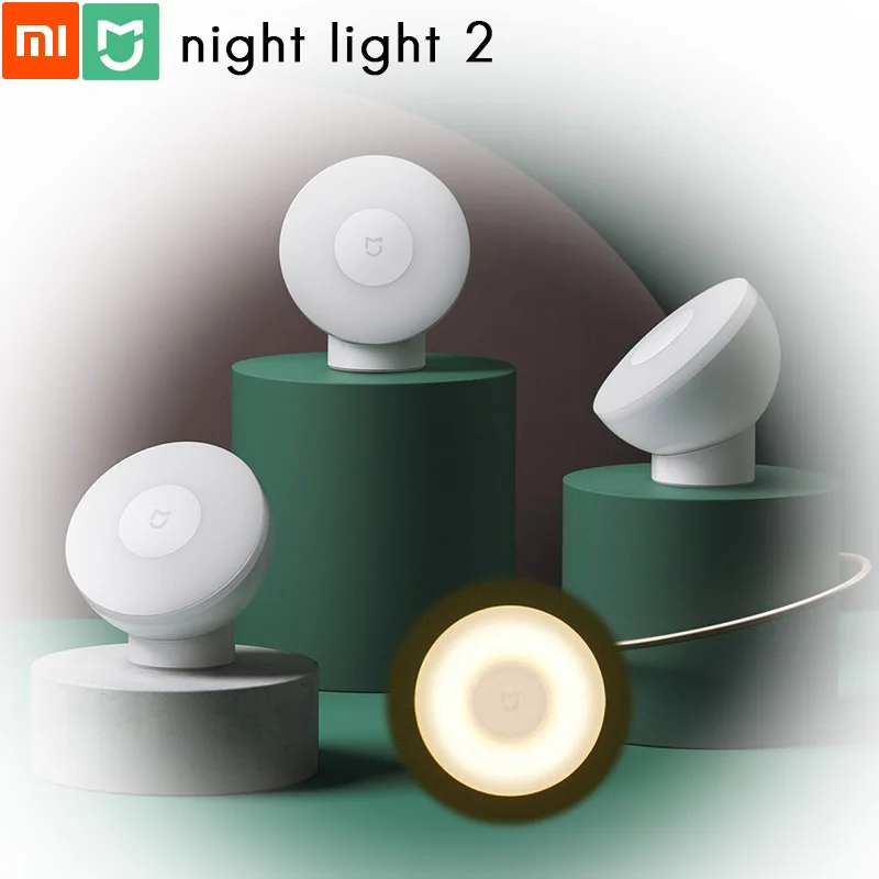 

Original Xiaomi Motion-Activated Night Light 2 Photosensitive Magnetic 360 Rotation 2 Brightness AA Battery Up to 365 Days 2800K