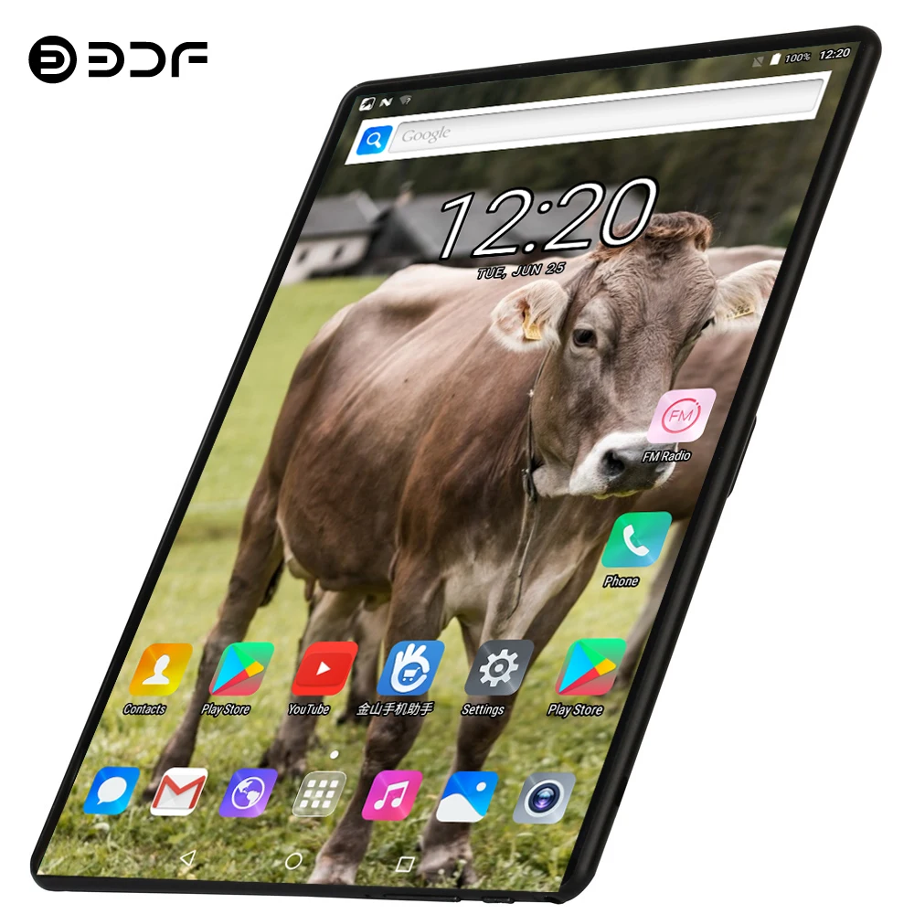 BDF 10 дюймов Android 9,0 планшетный ПК две sim-карты 4G Телефонный звонок планшет десять ядер 8 ГБ/128 Гб WiFi Bluetooth 10,1 МП Android планшет
