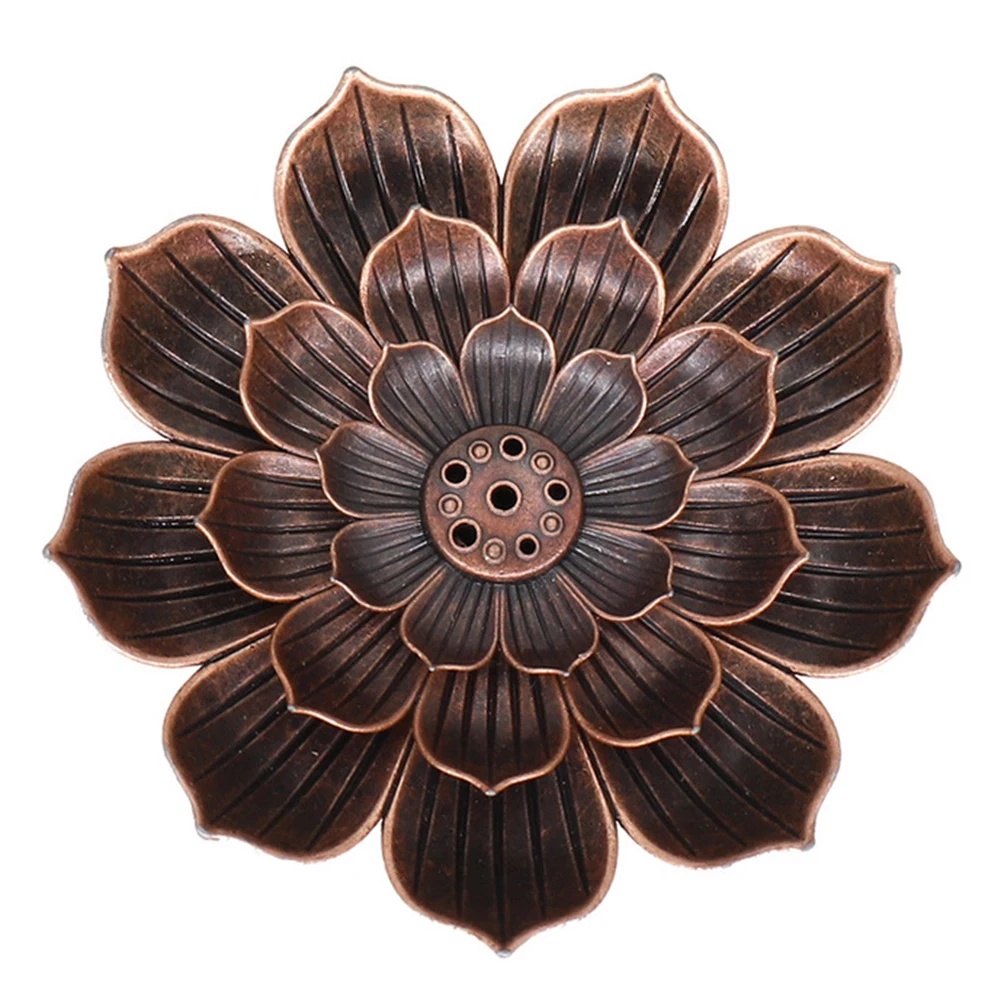 Alloy Incense Burner Stick Holder Plate Buddhism Coil Lotus Censer Buddhist Temples Yoga Studios Line Burn | Дом и сад