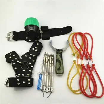 

Hunting Catapult Fishing Slingshot Aluminium alloy Camouflage shooting Catapult with 5pc Dart slingshot Set outdoor Games