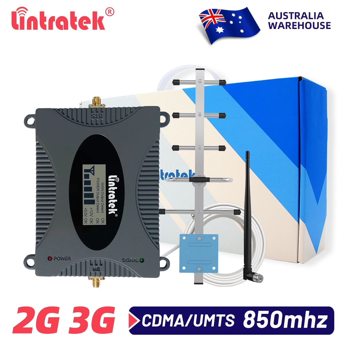 

Lintratek CDMA 850MHz Repeater GSM 2G 3G Signal Booster Band 5 850 Cellphone Cellular Amplifier Repeater Mobile Repetidor Kit