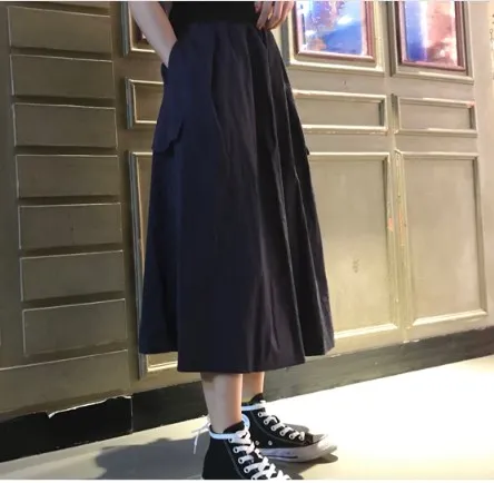 Стиль сафари, женские юбки с карманами, женская одежда, эластичная талия, повседневная, свободная, prairie chic, винтажная длинная юбка, плиссированная юбка, fw552