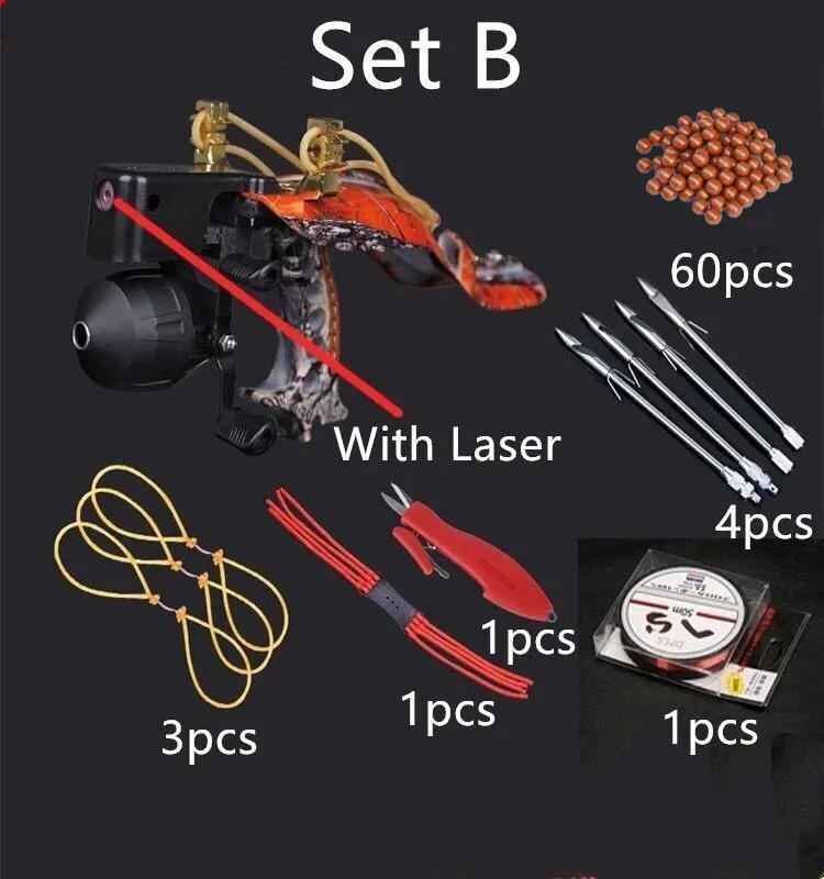 Открытый Охота Рыбалка Рогатка стрельба катапульта лазерный слинг стрельба катапульта арбалет болт стрельба рыбы дартс аксессуары - Цвет: Set B