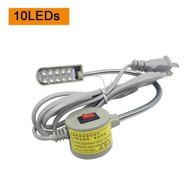 Super Bright LED Sewing Machine Light 10/20/30 LED Multifunctional Gooseneck Work Lamp for Lathes,Drill Presses,Workbenches 10leds