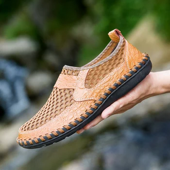 

Men Casual Shoes Sneakers Fashion Men Breathable Lightweight Summer Loafers Outdoor Beach Mesh Men Shoes Zapatos De Hombre Big S