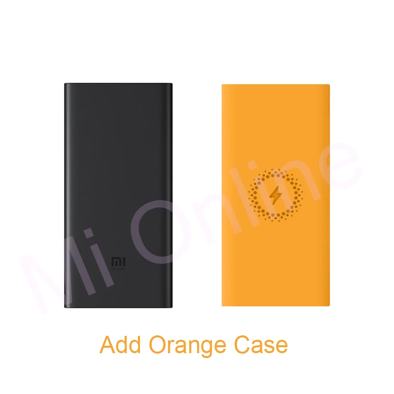 Add Orange Case Xiaomi Mi Беспроводной внешний аккумулятор 10000 мАч Qi быстрое зарядное устройство PLM11ZM 10000 мАч Внешний аккумулятор для iPhone X Xs MAX Samsung - Цвет: Add Orange Case