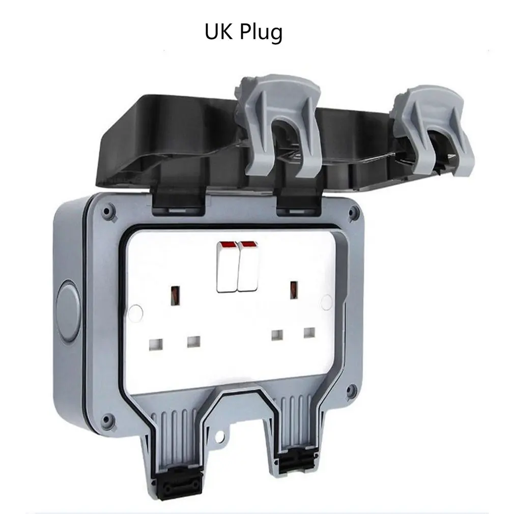 

IP66 UK Outdoor Waterproof Socket Box Outdoor Waterproof Wall Switch Socket Bathroom Waterproof Wall Switch Socket