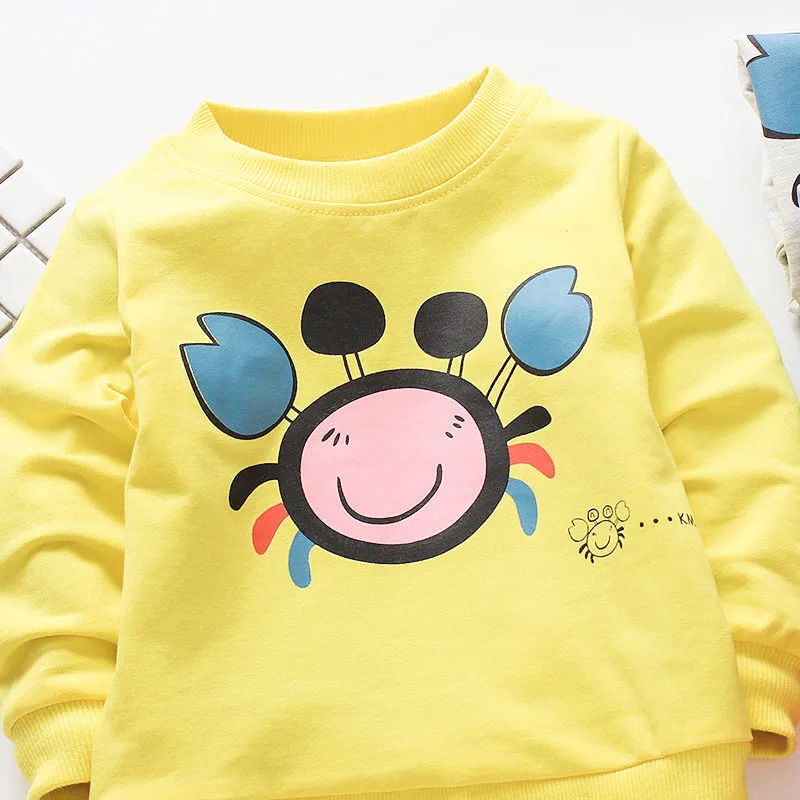 Spring Autumn Cotton Baby Boys T shirt Cartoon Long Sleeves T-shirts For Girls O-neck Baby Clothes Top New Toddler Tees