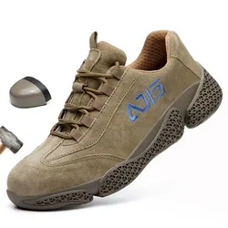 Chaussures de sécurité pour homme, légères, respirantes, Anti écrasement, avec bout en acier, antidérapantes, décontractées, nouvelle collection 