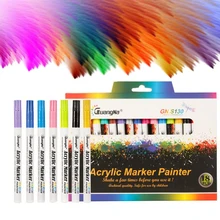 Горячая 12/18 Цвета 0,7 мм акриловые Краски маркер для белой доски художественный Маркер для белой доски для Керамика стекло ROCK фарфоровая кружка дерево Ткань Холст Краски Инж