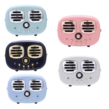 

3D Stereo Surround Hifi Sound Effects Retro Bluetooth Speaker Vintage Mini Wireless Speaker Nostalgic Heavy Bass Tf Usb Fm Aux