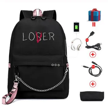 

Lover Loser Large School Bags for Teenage Girls Usb Charging Backpack Women Book Bag Big High School Bag Youth Leisure College