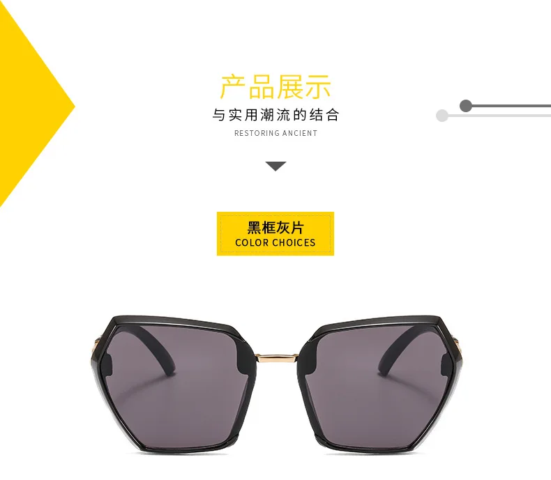 MINCL/ Women Sunglasses New Luxury Brand Hexagon Black Men Sun Glasses Vintage Retro Chic Female Square Eyewear UV400 NX