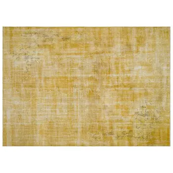 

Handmade Yellow Vintage Overdyed Turkish Area Rug 217x306 Cm-7'1''X10'0''