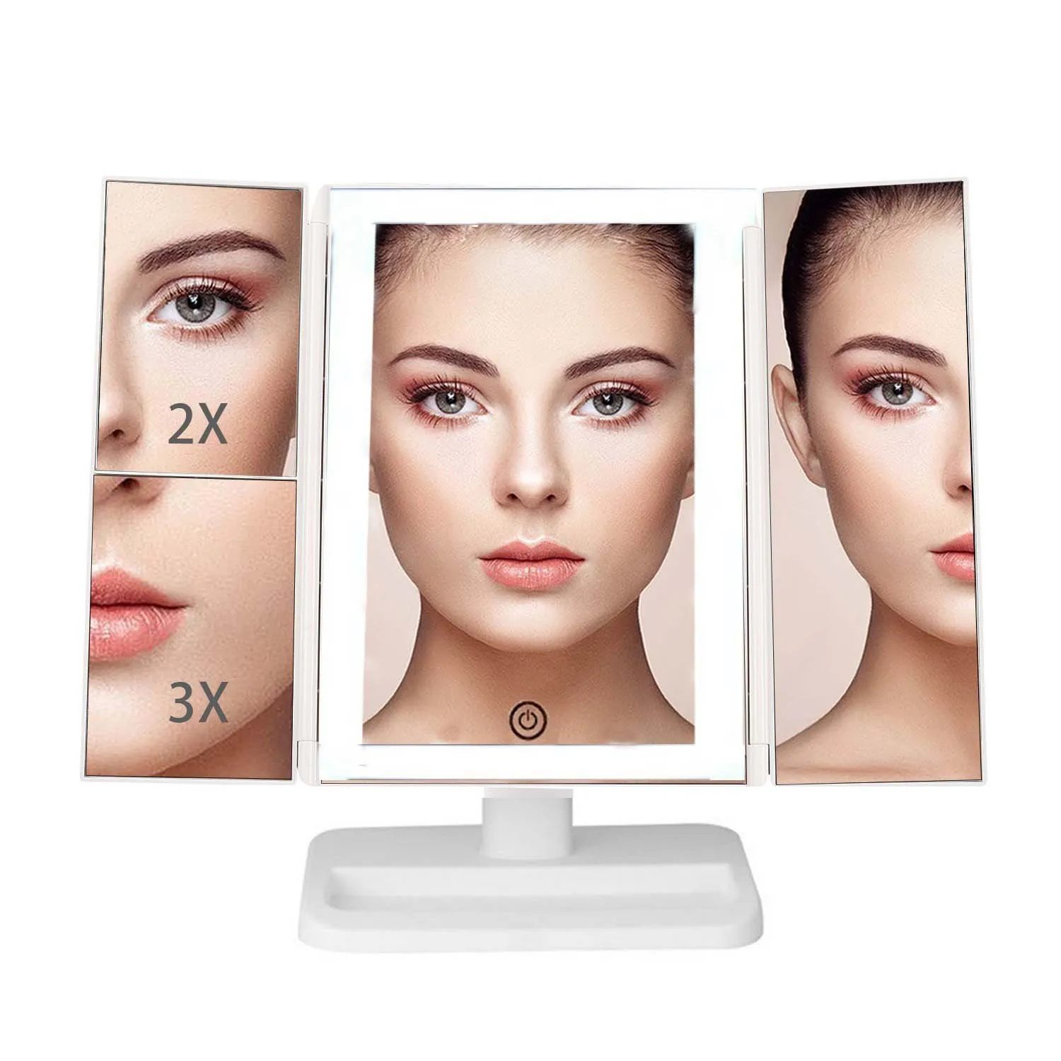 

Gift for LED Make-up Mirror around 38 Highlight Three Folding Mirror oem odm Amazon Hot Sales New Products