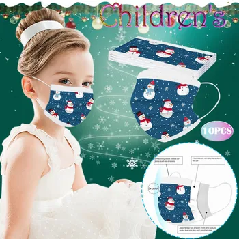 

Masker Children's Christmas Mask Three-layer Disposable Protective Cartoon Printing Mask Dustproof Outdoor Mouth Masks Masque