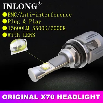 

X70 D1S D2S D3S D4S Led Headlight Bulbs H1 H4 H7 9005 9006 Led H11 H8 H9 9012 Led Lamp 15600LM 6000K Auto Headlamp Fog Lights