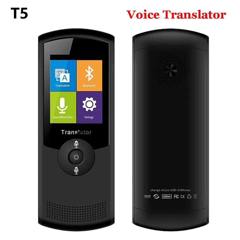 

Built In Battery T5 Intelligent Voice Translator Multi-Language Speech Translation Machine Wifi Protable Global Translator