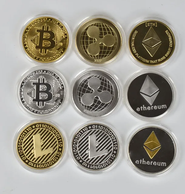 1PC Gold Plated Coin crypto coin Bitcoin BIT BTC coin Litecoin Ripple Eth Shiba Cardano IOTA FIL wow doge cryptocurrency coin 1
