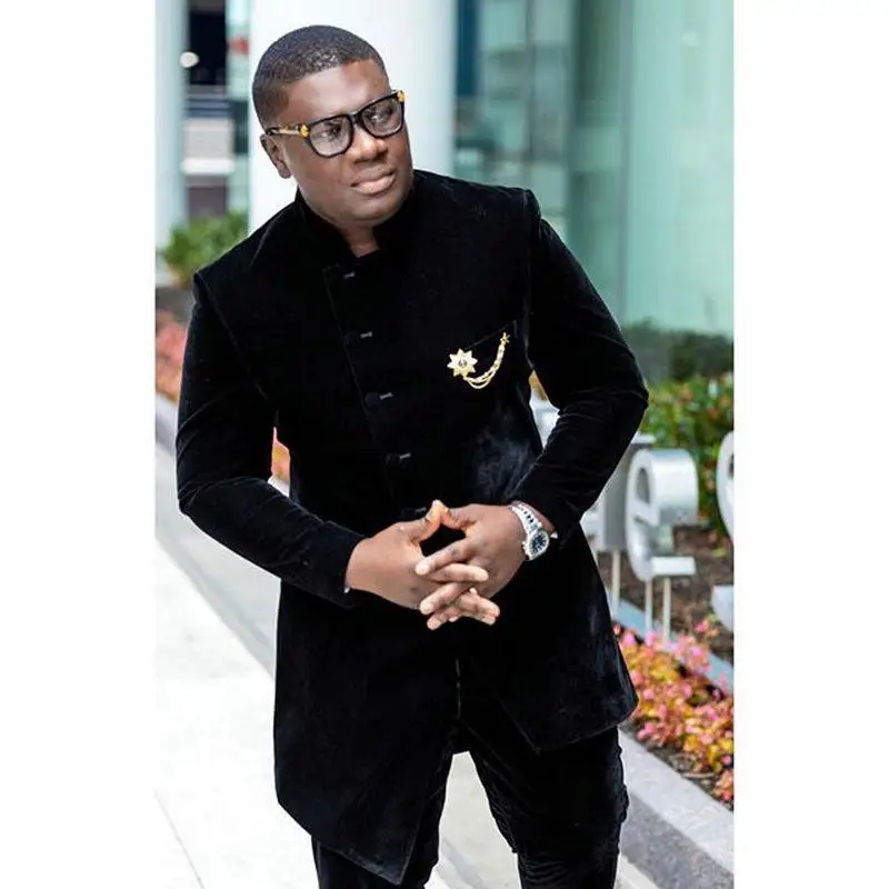 

Mens Suits With Pants Black Velvet Wedding Suits For Men Slim Fit Blazer For Groom Custom Made 2 Pieces Wedding Suit