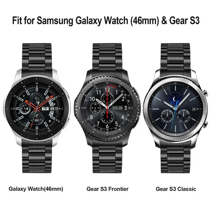 Без зазора твердый ремешок из нержавеющей стали для samsung Galaxy Watch 46 мм/gear S3 быстроразъемный браслет