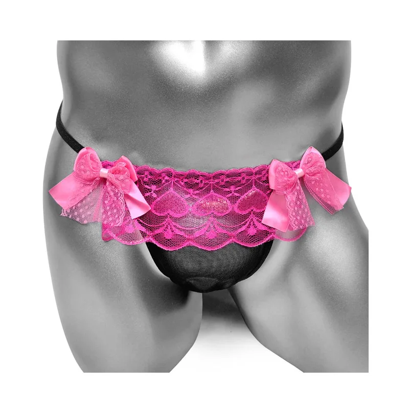 Sissy мужские прозрачные трусики стринги с мешочком для пениса мужское нижнее