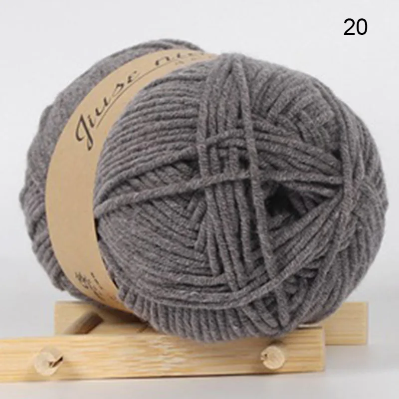 Небесно-голубой 1 Pcs Solid Color Yarn Skeins 41 Colors Soft Wool Crochet 50g Knitting Yarn Craft AIA99 - Цвет: Небесно-голубой