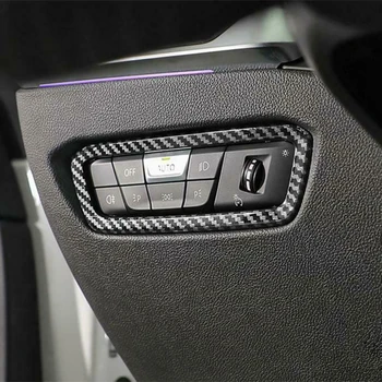 

Inner Headlight Button Trim Switch Carbon Fiber Black ABS Cover Sticker