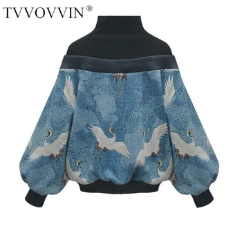 

SHENGPALA 2020 New Spring High Collar Long Sleeve Pattern Printed Loose Big Size Personality Sweatshirt Women Fashion Tide JL948
