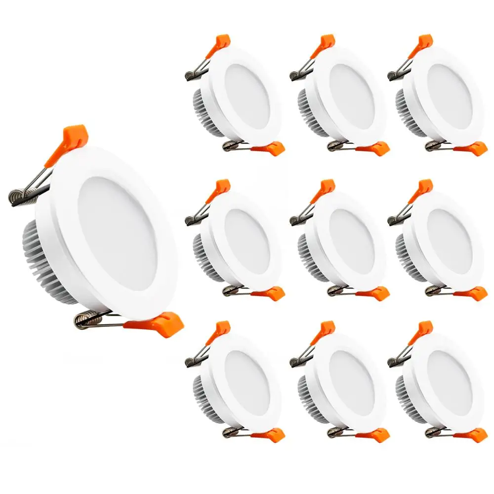 

10pack 2inch LED Downlight Dimmable, 3W(35W Halogen Equivalent), CRI80, LED Ceiling Light with LED Driver