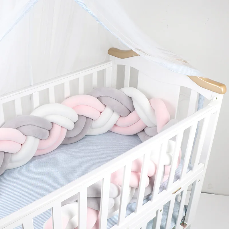 6 прядей плетение узел Детские бортики для кроватки узел Подушка кровать для малыша ding набор ручной тканый бампер Дети Младенцы кровать для малыша украшение в детскую комнату