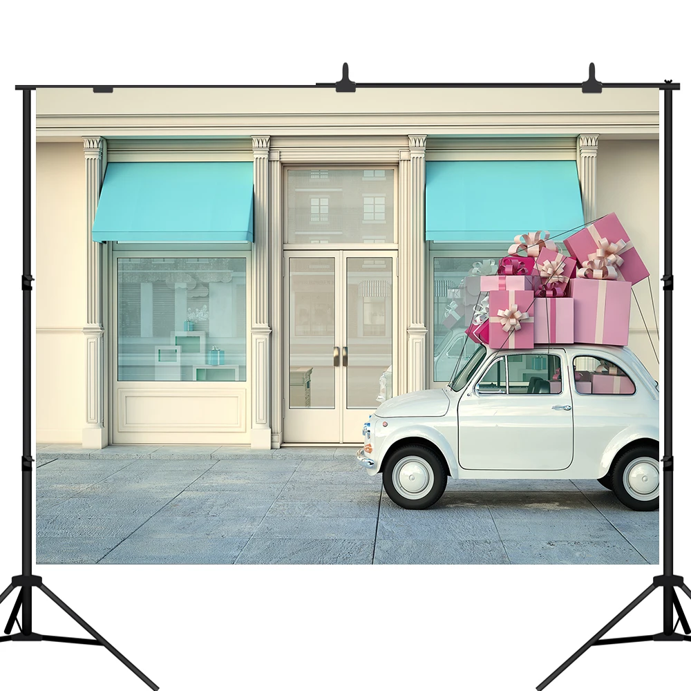 Lyavshi Christmas gift shop Backdrop Xmas birthday party wall decor Photo background for kids baby portrait studio prop | Электроника