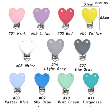 

10/20/50 Pcs Silicone Pacifier Clip heart with hole DIY Baby Teething Teether Necklace Bead Tool Nurs Gift Round Heart