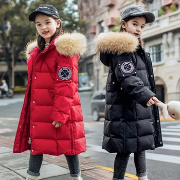 

2020 Warm Kids Down Coats Autumn Winter Hooded Children's Jacket For Girls Winter Jacket For Boy Winter Coat Kids Teenage Parka