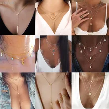 X-ROYAL New Boho Jewelry Multi Layer Choker Necklaces Women Sexy Fashion Pendant Vintage Lovers Gift Luxury Choker Necklace