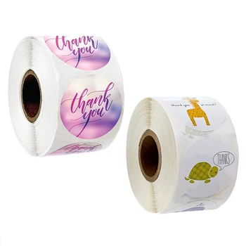 

500Pcs 1inch Thank You Stickers for Scrapbooking Wedding Pretty Gift Seal Labels Sticker Custom Logo Brand Stickers Dropshipping