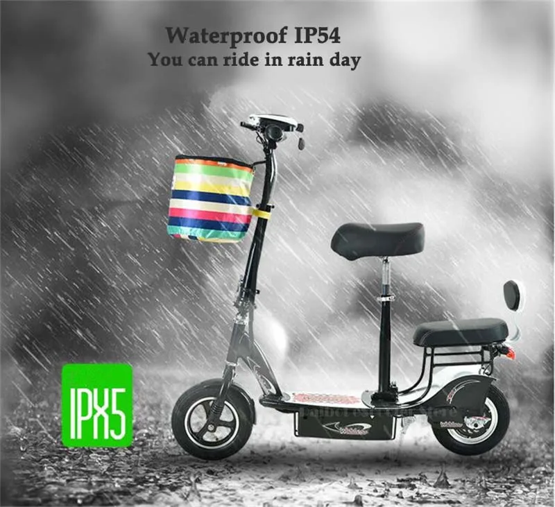 Mini Electric Bike Two Wheels Electric Bicycle 10 Inch Single Motor 350W 36V Foldable Electric Scooter Pink For Women (10)