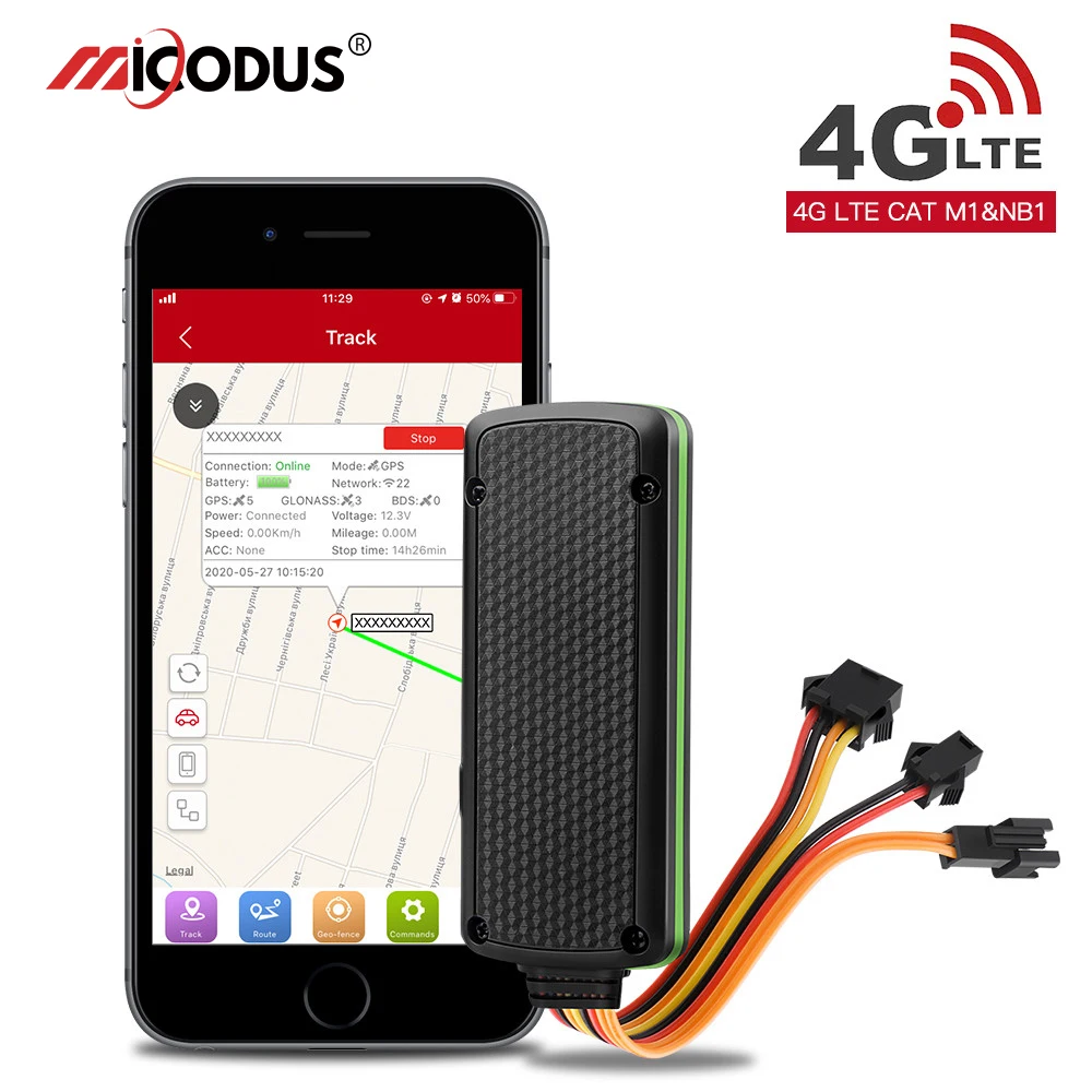 Car GPS Tracker 4G LTE CAT NB1/M1 Cut Oil SOS Waterproof GPS Locator Car Realtime Shock Move Alarm Geo-fence Tracking Device