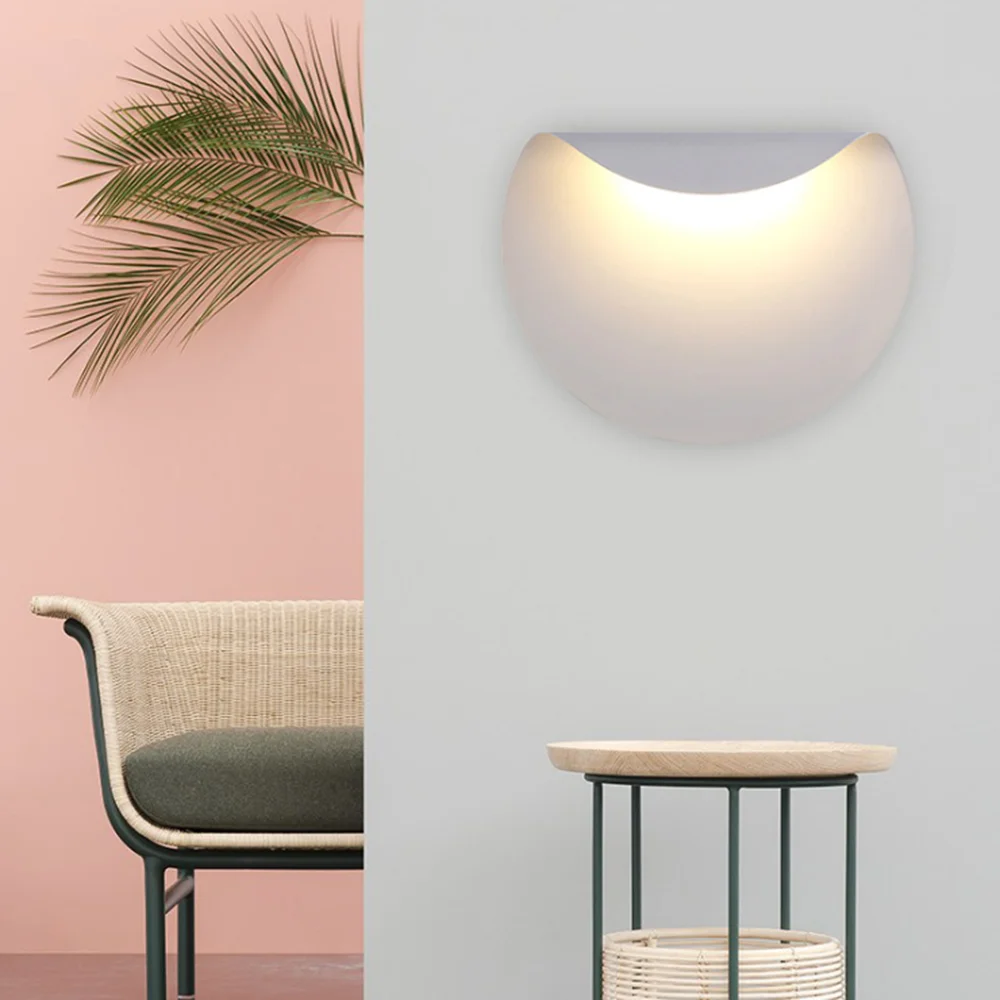 SANDIY Wall Lamp White Creative Light Modern Simple Fashion Personality Minimalist Bedroom Bedside Corridor Living Room Sconce