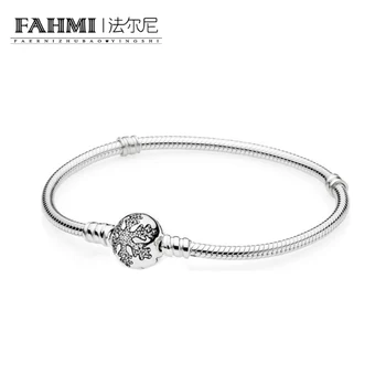 

FAHMI 100% 925 Sterling silver 1:1 Original Authentic 590740CZ Charm Basic Bracelet Suitable DIY Beaded Women Jewelry