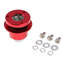 Универсальный алюминиевый адаптер на 360 ° с короткой ступицей для рулевого колеса, черный, используется с быстроразъемным красным