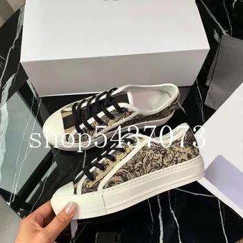 

women sneakers brand design lace up desginer trainer sneaker woman flat shoes Classic embroidery design women's casual shoes