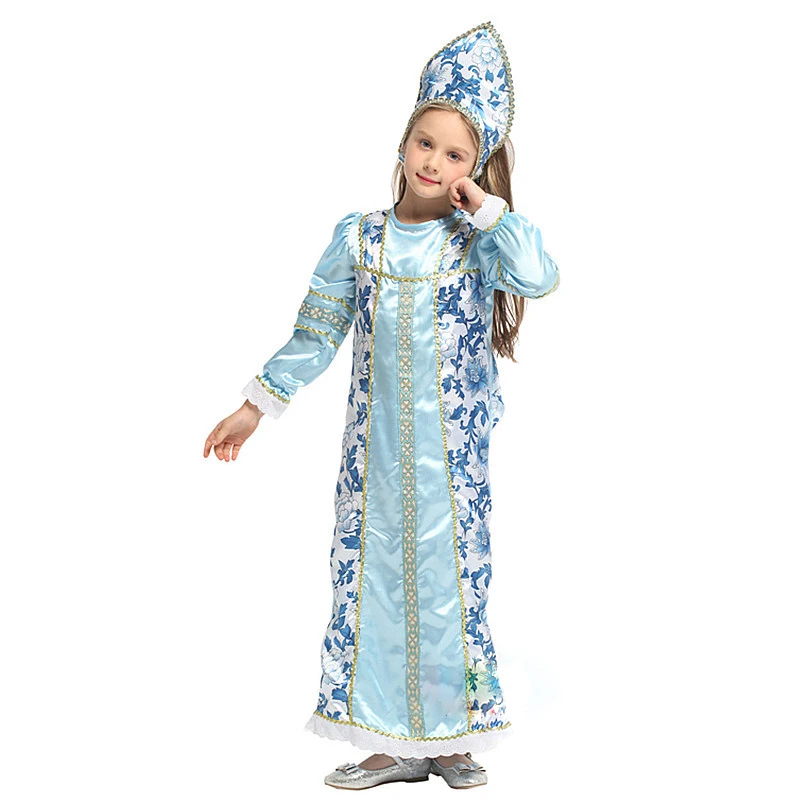 Russian Traditional Folk Dance Costumes for Girls Cosplay Sarafan Kokoshnik Suit Halloween Costume Carnival Dress Up |