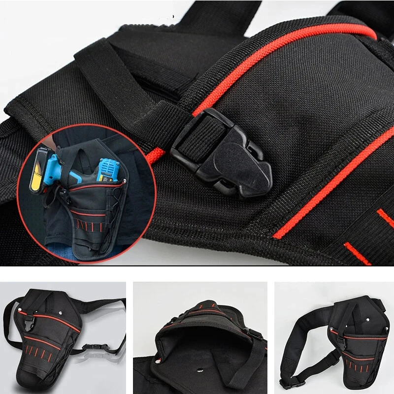 Electrician Tool Bag Organizer Drill Holster Waist Pockets Carrying Tools Bag For Electric Drill Bag Impact Wrench Tool Bag bucket tool bag