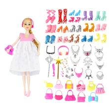 Jouets pour enfants faits à la main, comprenant 10 sacs, 30 accessoires, 30 chaussures, poupée Barbie de 11.5 pouces, offre spéciale