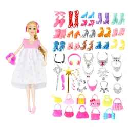 Jouets pour enfants faits à la main, comprenant 10 sacs, 30 accessoires, 30 chaussures, poupée Barbie de 11.5 pouces, offre spéciale 